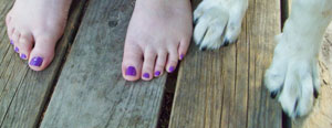 Purple toes with Buddy toes