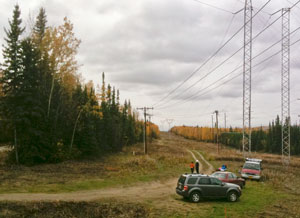 The Equinox trail along the powerline parallel to Goldhill Road.